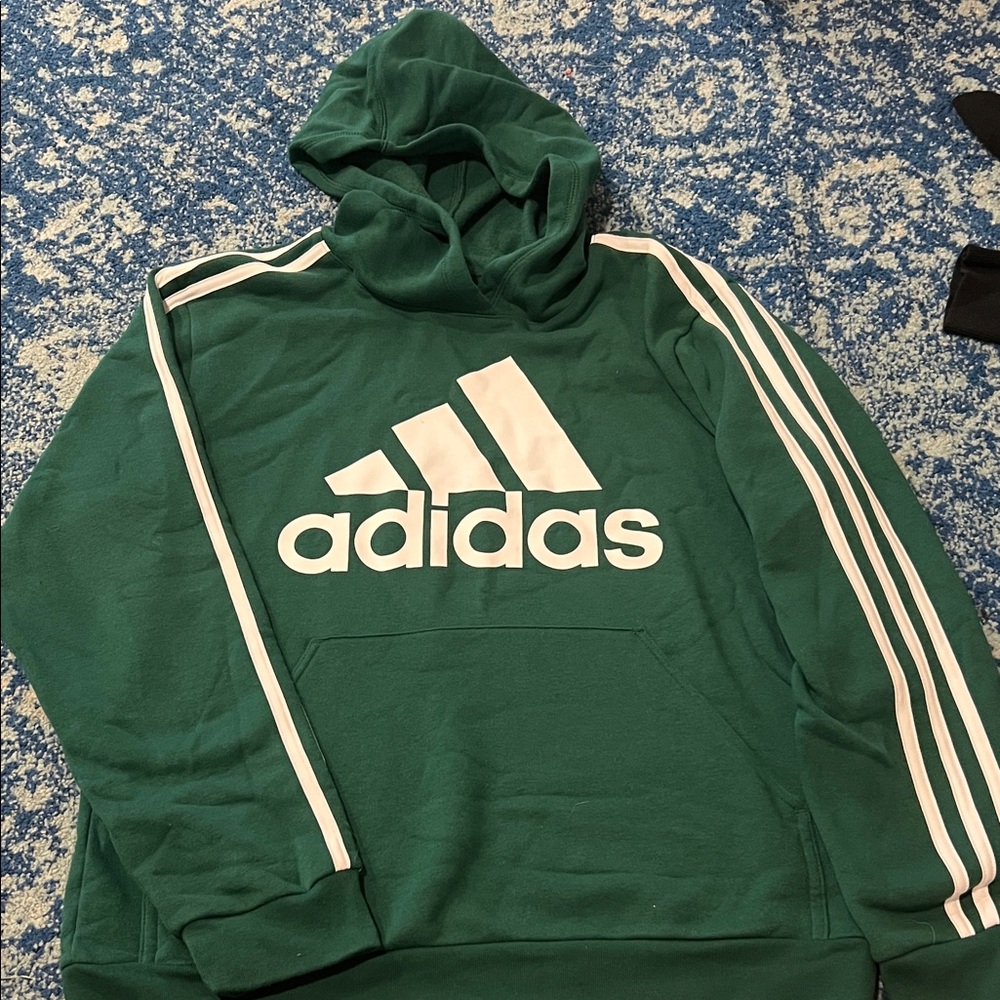 Adidas Men's Green Pullover Hoodie